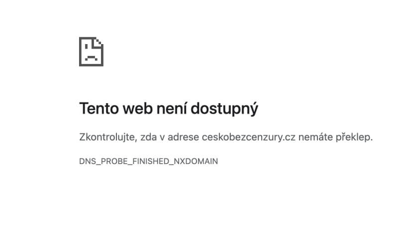 nefungující web