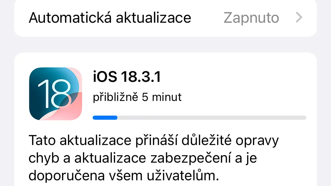 Apple doporučuje aktualizaci